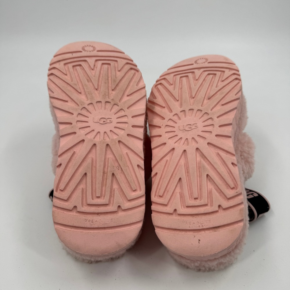UGG Fluff Yeah Slide Women 9 Pink Sheepskin Platform Slingback Sandal Slippers - Picture 7 of 7
